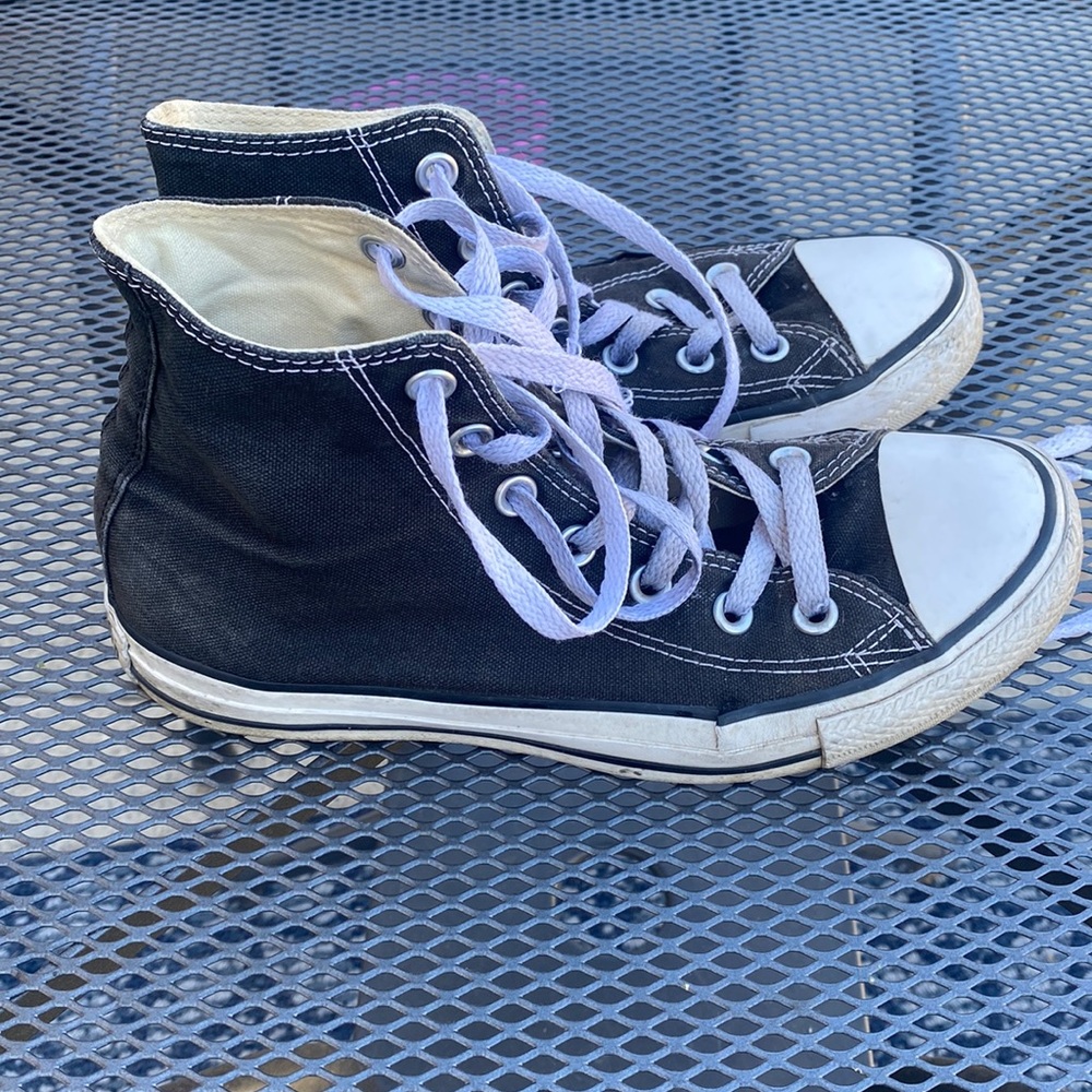 Converse black and white high tops